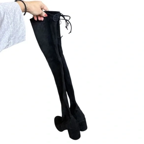 STUART WEITZMAN Landmark Over-the-Knee Suede Boots Size 7.5 - Picture 8 of 13